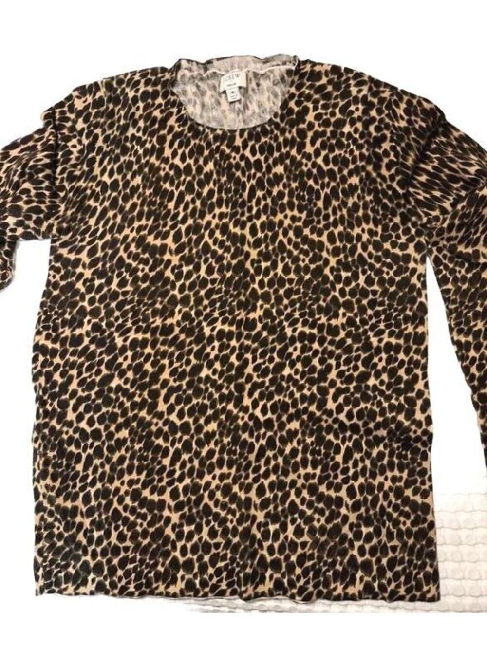 Medium J Crew Teddie Leopard print sweater pullover animal print crewneck